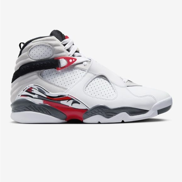 Nike Air Jordan 8 Retro White & Red Men's Sneakers Size US 9.5 EUR 43 Authentic - Picture 2 of 8